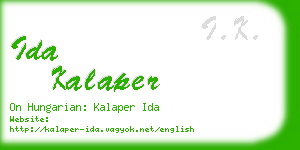 ida kalaper business card